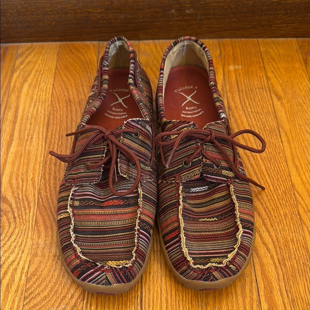 Twisted X Multicolor Striped Flats